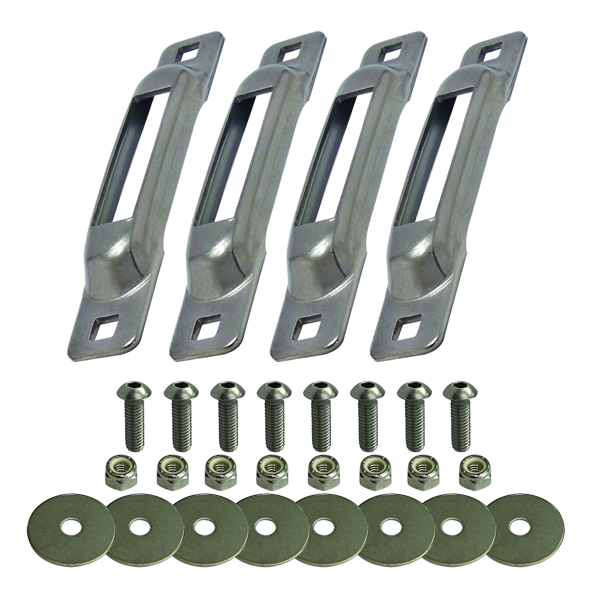 Snap-Loc E-Track Single Strap Anchor Kit - 4 Pcs, 1000-Lb. Working Load, Stainless Steel, Model# SLSS4FA